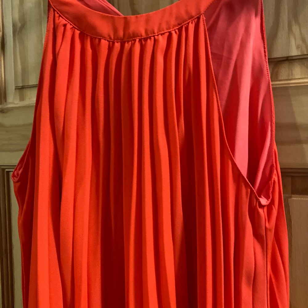 Elegant Orange Sleeveless Dress